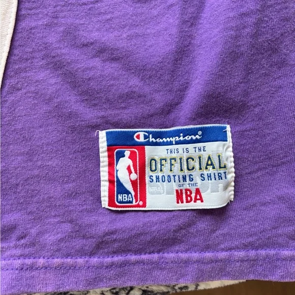 VINTAGE LOS ANGELES LAKERS NBA BASKETBALL PLAYER ISSUE CHAMPION AUTHENTIC